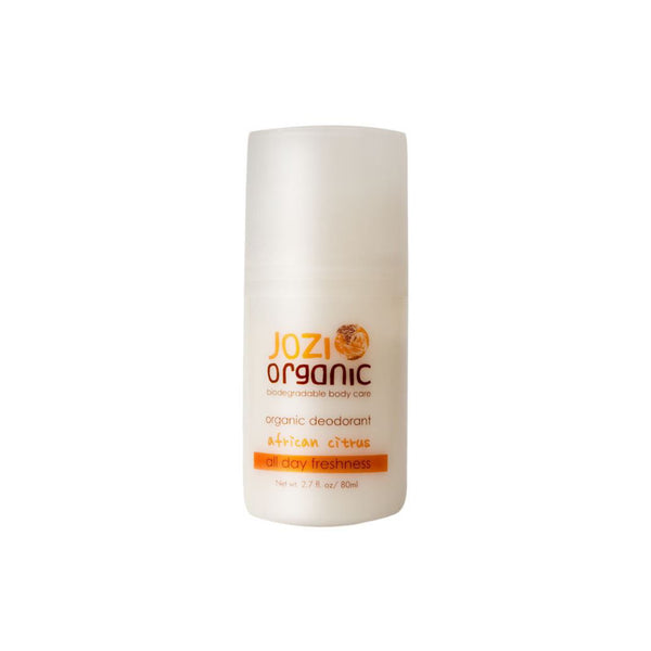 Jozi Deo African Citrus organic deodorant in eco-friendly packaging for all-day freshness and confidence.