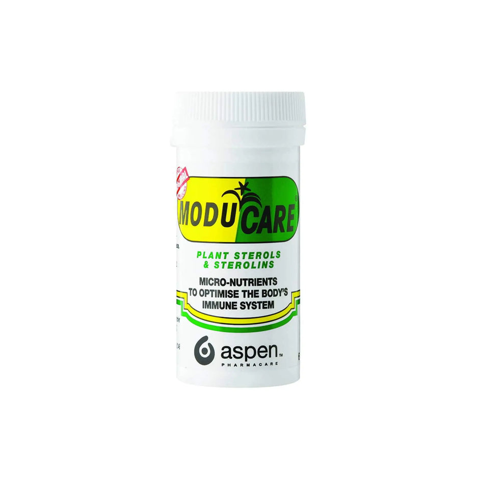 Moducare bottle featuring plant sterols and sterolins to support and optimize the immune system.