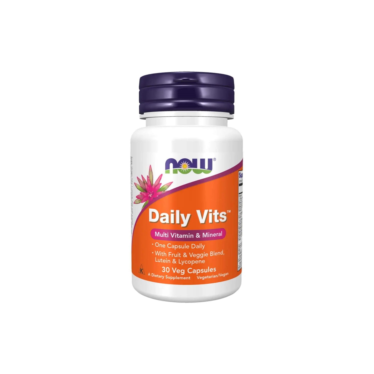 Now Foods Daily Vits multivitamin bottle, providing essential vitamins and minerals for daily nutrition support.