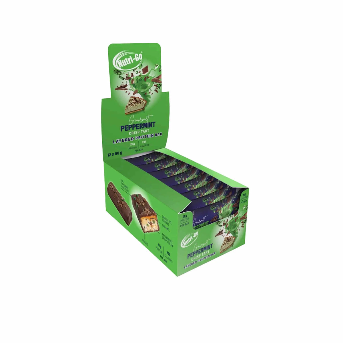 Nutri-Go Gourmet Peppermint Crisp Tart Protein Bar Nutri-Go