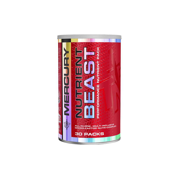 TNT Mercury Nutrient Beast performance nutrient pack, 30 packs of essential vitamins and minerals for health and wellness.