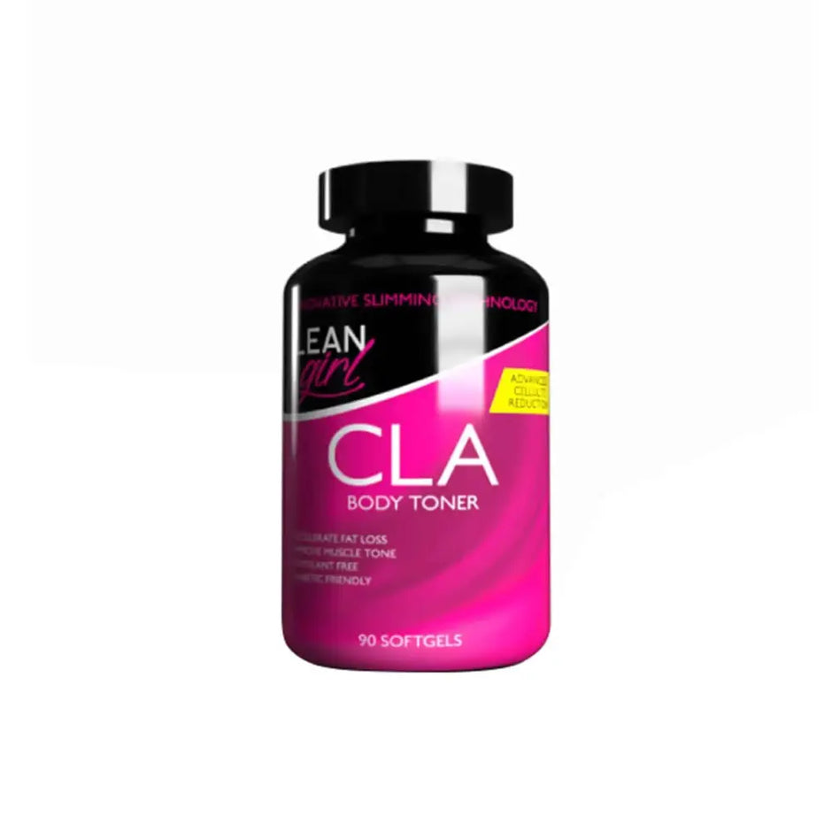 Pro nutrition lean girl cla conjugated linoleic acid body toner bottle in pink and black for lean muscle support