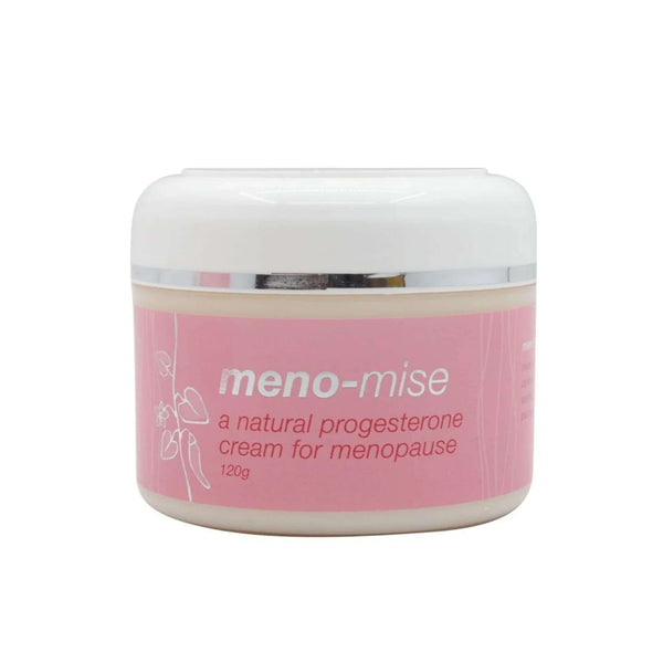Phyto Force Meno-Mise Cream jar designed to alleviate menopause symptoms with natural ingredients like Mexican Wild Yam and Grape Seed Oil.