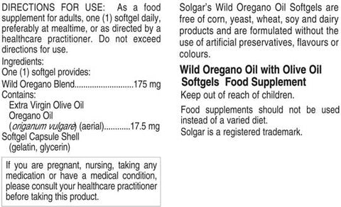 SOLGAR WILD OREGANO OIL - Solgar | Energize Health