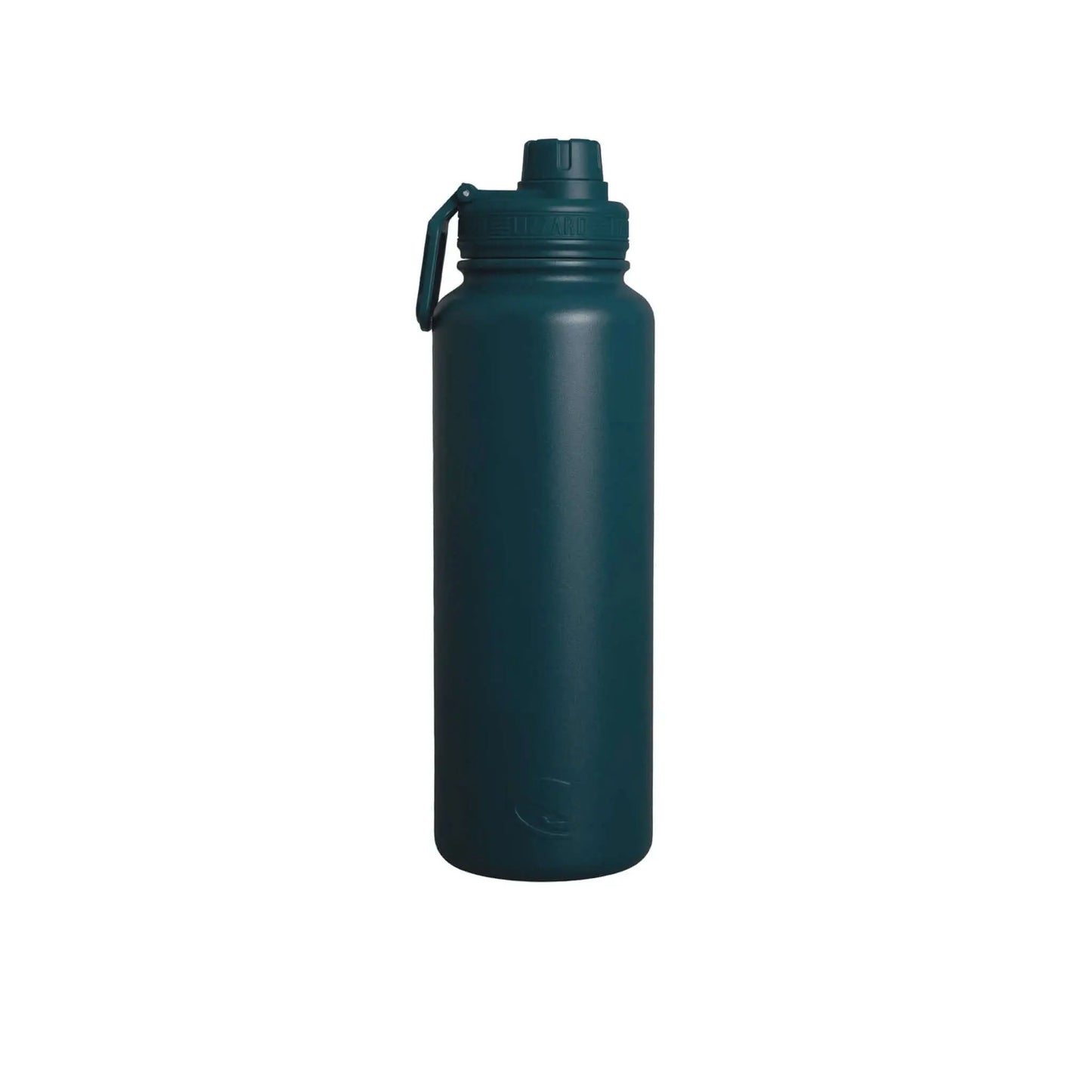 Lizzard Flask 1200ml in dark green, double-walled vacuum insulated stainless steel, ideal for beverages and reducing plastic waste.