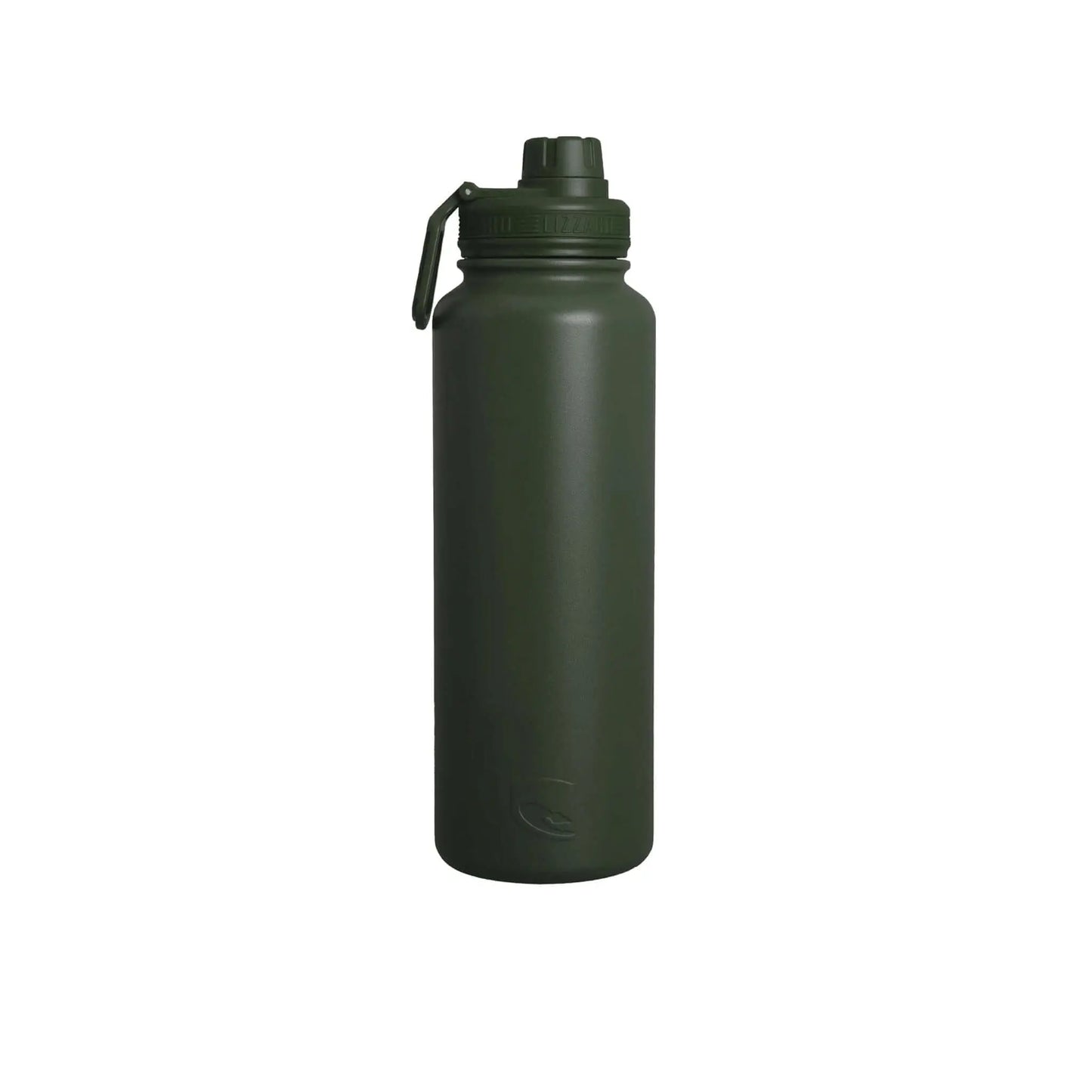 Lizzard Flask 1200ml in olive green, double-walled stainless steel for durable beverage storage.