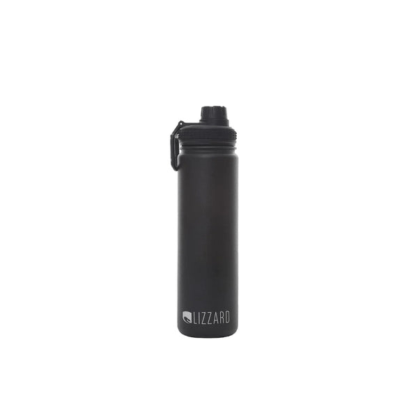 Lizzard Flask 650ml, double-walled stainless steel, black color, vacuum sealed design for optimal beverage storage.