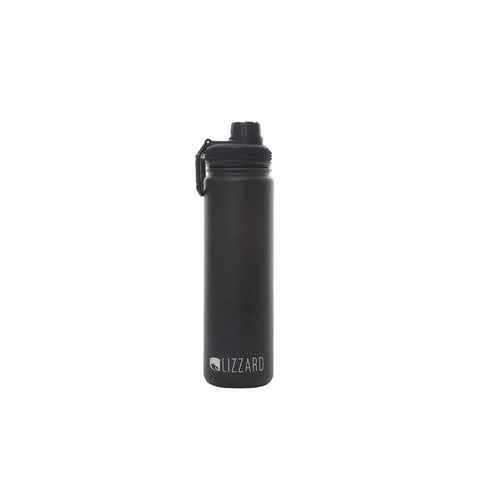 Lizzard Flask 650ml, double-walled stainless steel, black color, vacuum sealed design for optimal beverage storage.