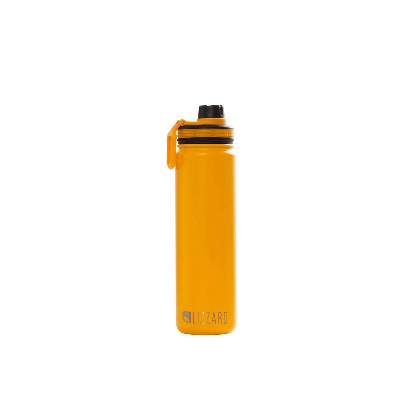 Lizzard Flask 650ml in vibrant yellow, double-walled stainless steel for optimal beverage storage.