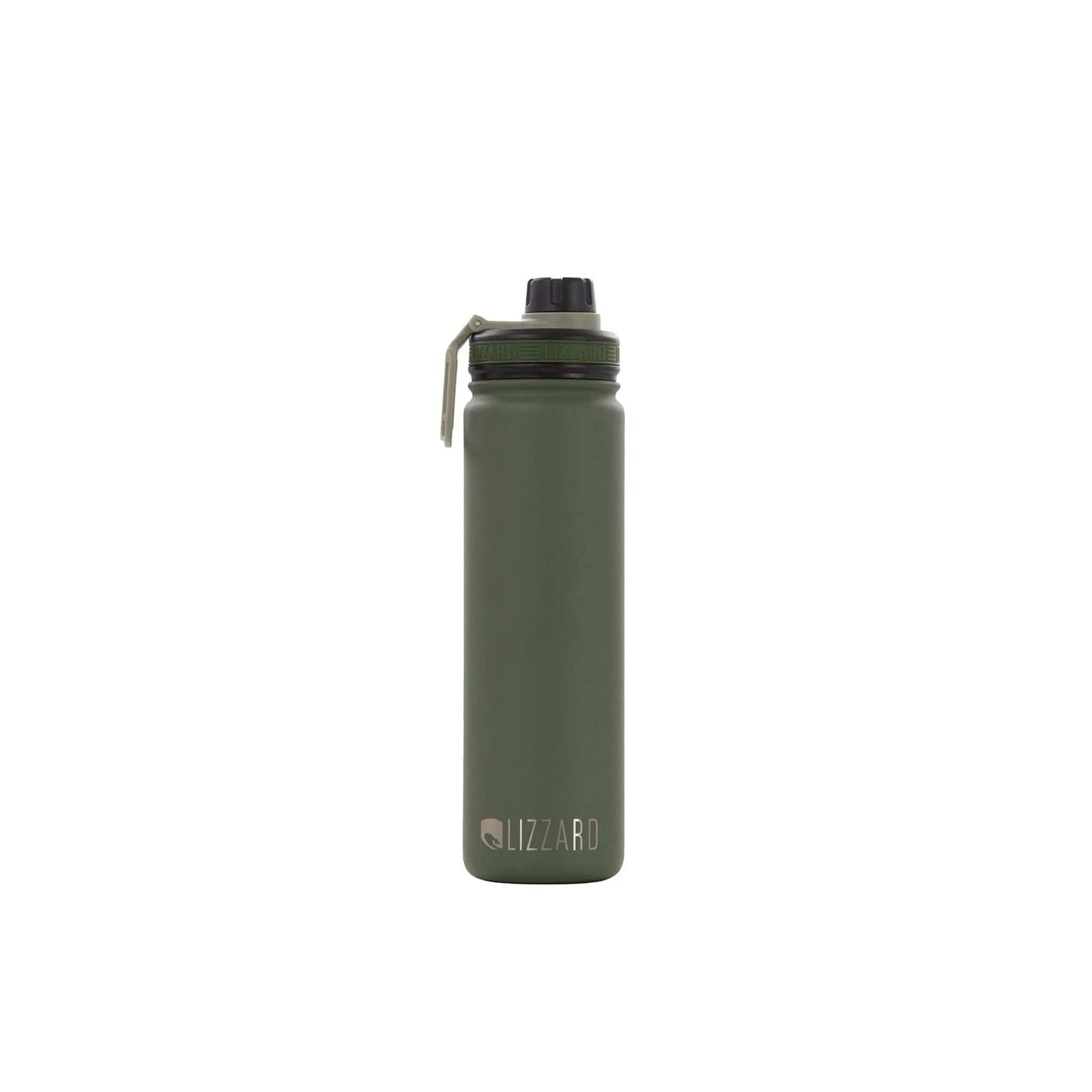 Lizzard Flask 650ml in olive green, double-walled vacuum sealed stainless steel for superior beverage storage.