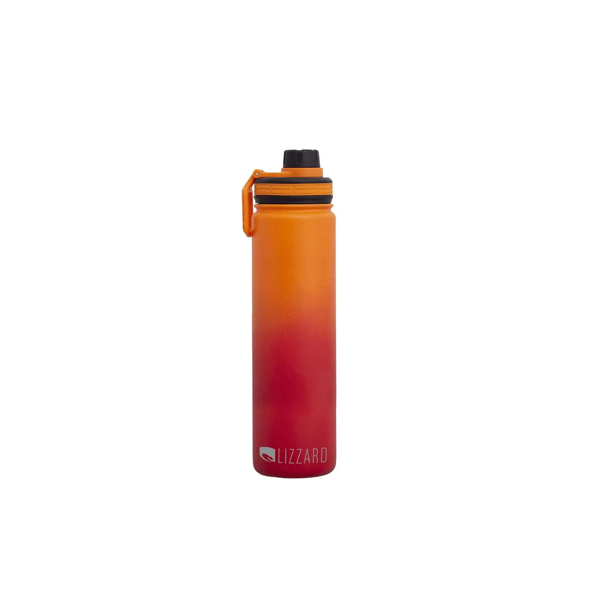 Lizzard Flask 650ml in gradient orange and red, double-walled stainless steel for durable beverage storage.