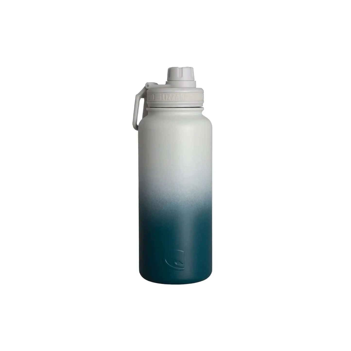Lizzard Flask 960ml with a white-to-teal gradient design, made from durable stainless steel for outdoor hydration.