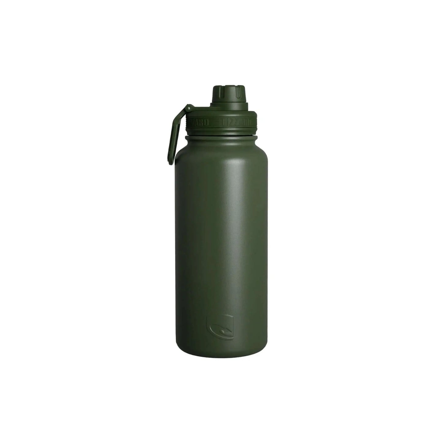 Lizzard Flask 960ml in olive green, double-walled stainless steel, perfect for durable beverage storage on-the-go.