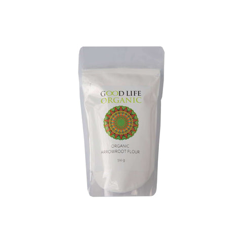 Good Life Organic Arrowroot Powder package showcasing 540g of gluten-free, certified organic thickening agent.