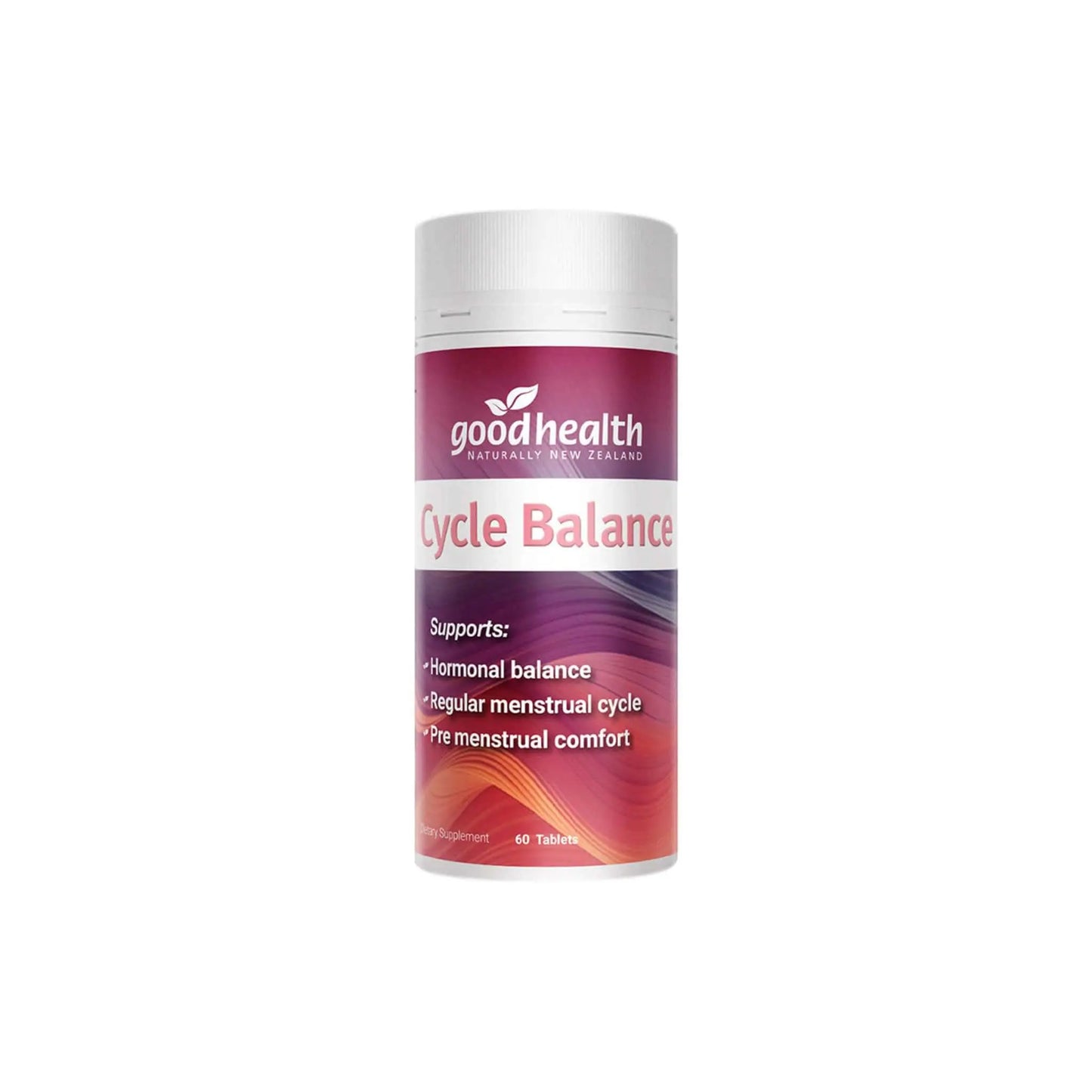 Good Health Cycle Balance supplement bottle for hormonal and menstrual cycle support, 60 tablets.