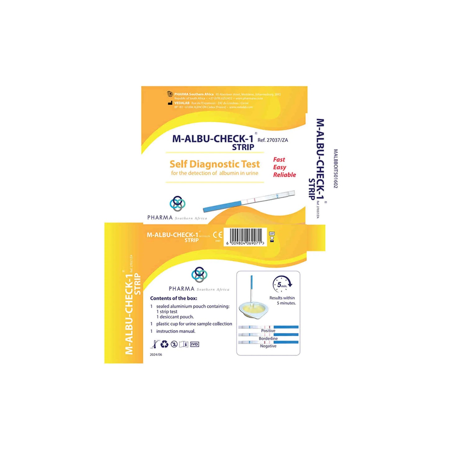 M-Albu-Check-1 Strip Self Diagnostic Test Pharma