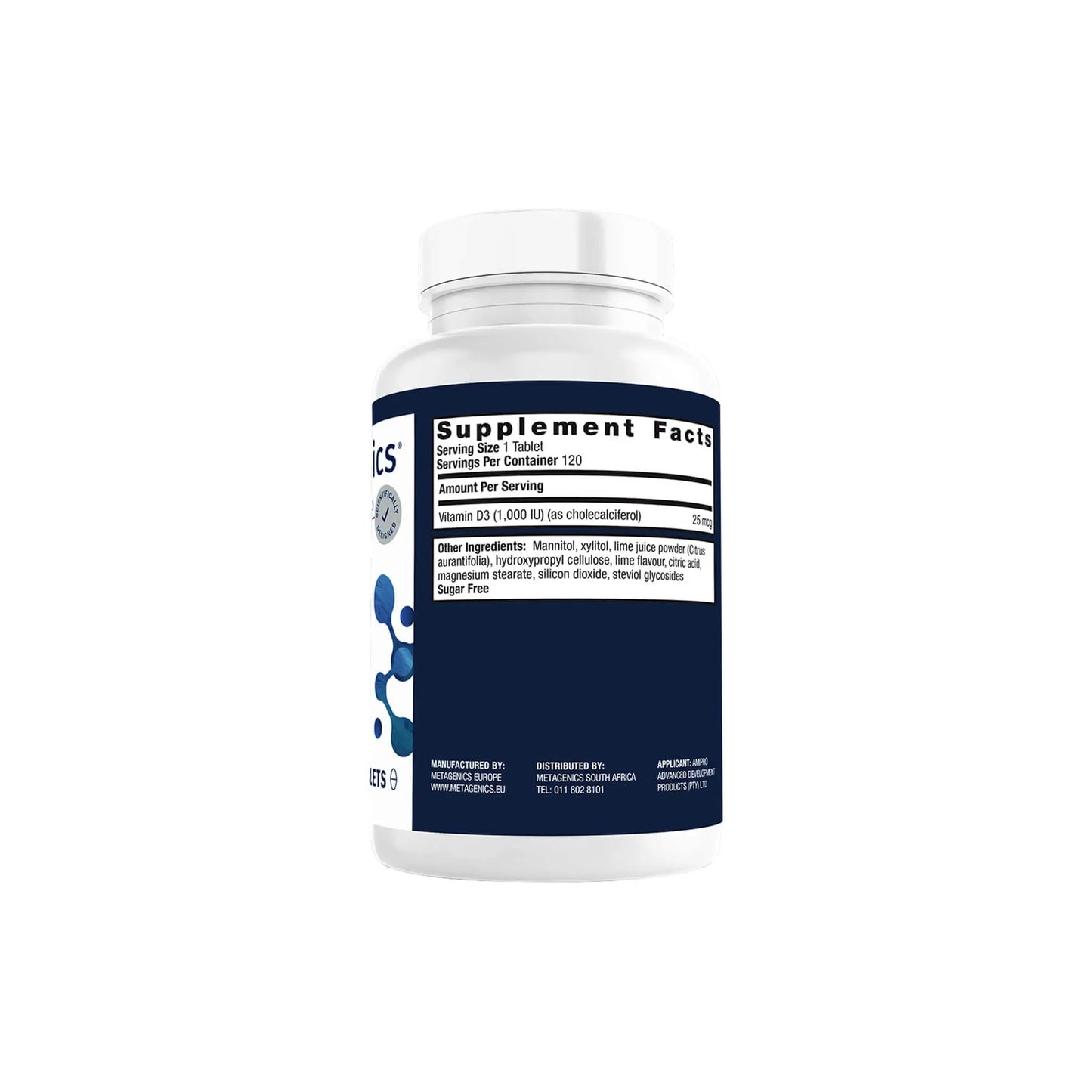 Metagenics D3 1000iu + 25% Extra Tablets FREE Metagenics