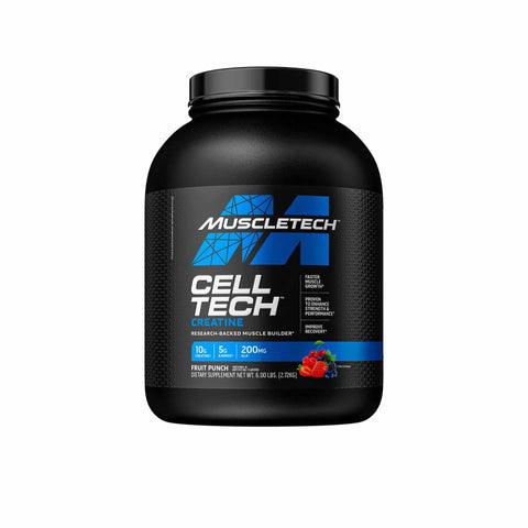 Muscletech Cell Tech Creatine 2.7Kg fruit punch flavor for muscle building and strength enhancement.