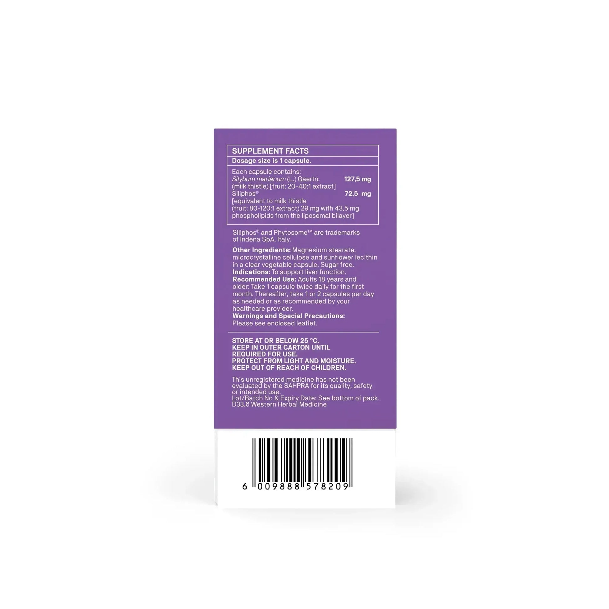 Supplement facts and usage instructions for Natroceutics Milk Thistle product packaging.