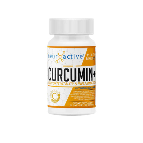 NeuroActive Curcumin Plus bottle, a dietary supplement supporting vitality and reducing inflammation.