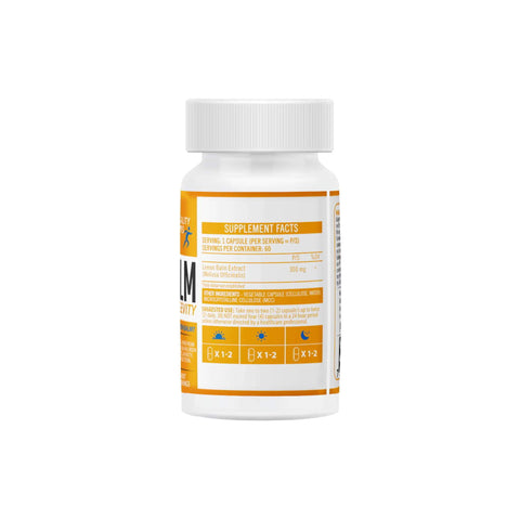 NeuroActive Lemon Balm supplement bottle supports mood and relaxation, featuring 60 capsules for cognitive health.