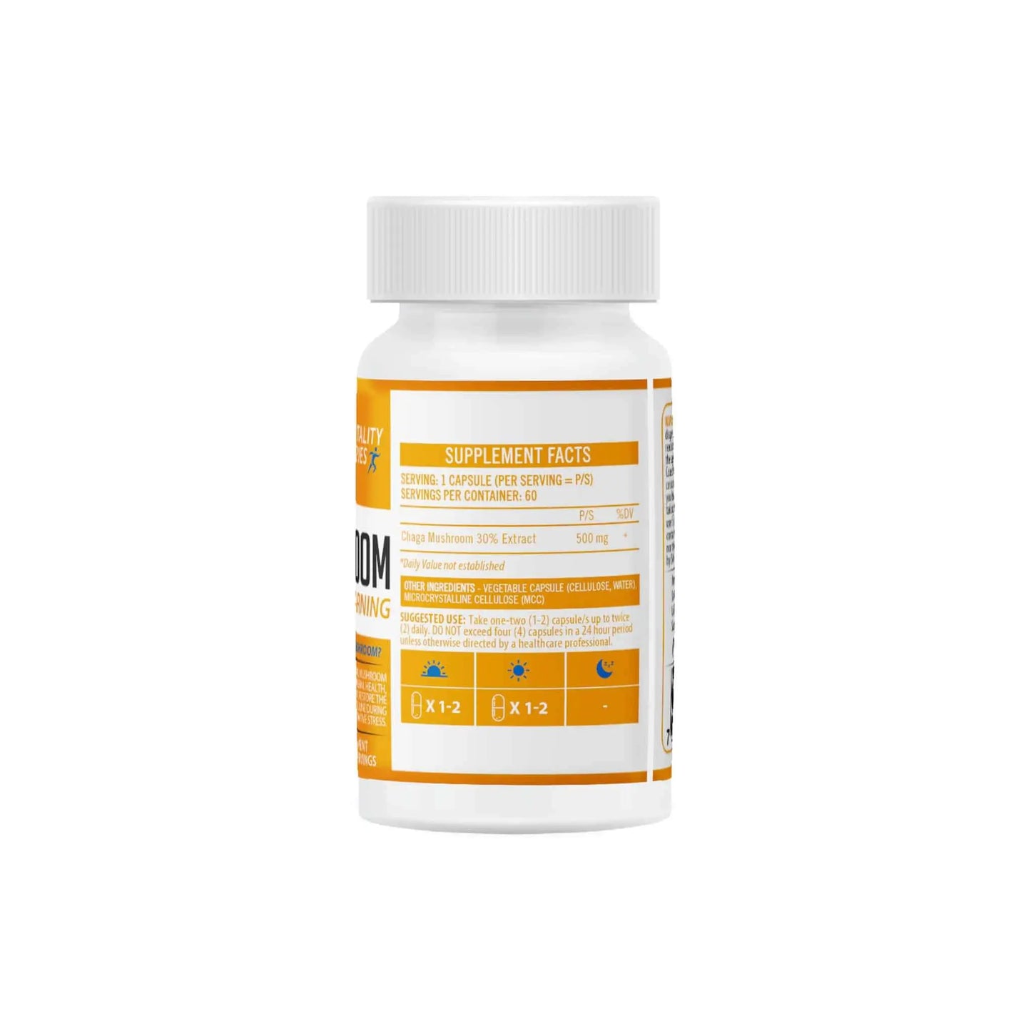 NeuroActive Chaga Mushroom supplement bottle with 30% extract for immune support and adaptogenic properties.