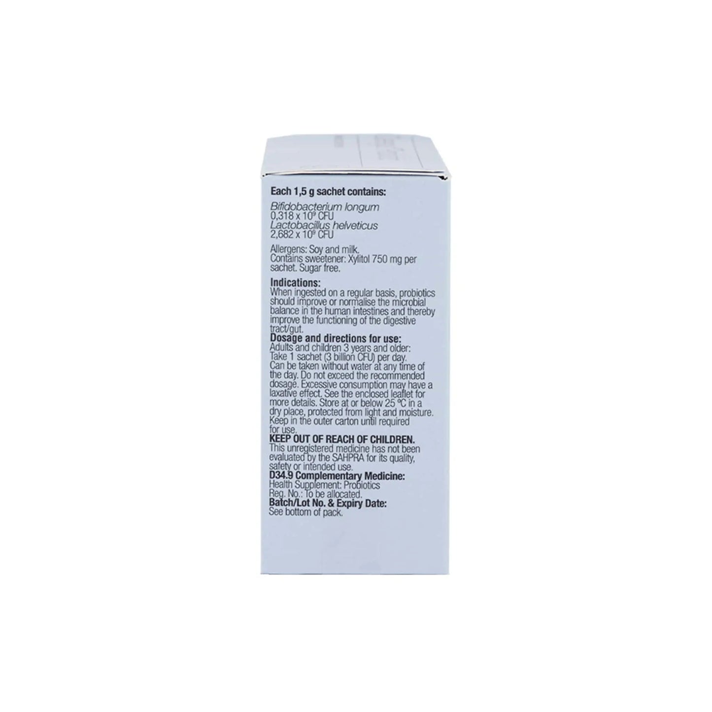 Phytoceutics Ceregut Probiotic box showing supplement facts and dosage instructions for gut health support.