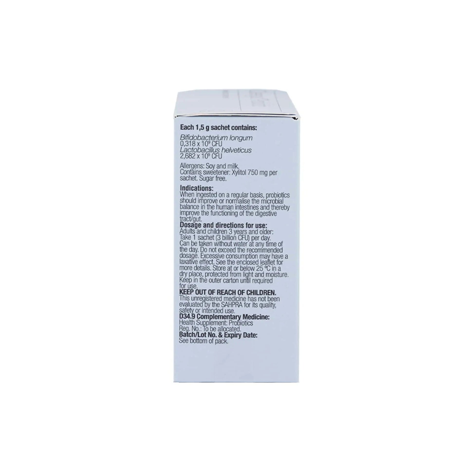 Phytoceutics Ceregut Probiotic box showing supplement facts and dosage instructions for gut health support.