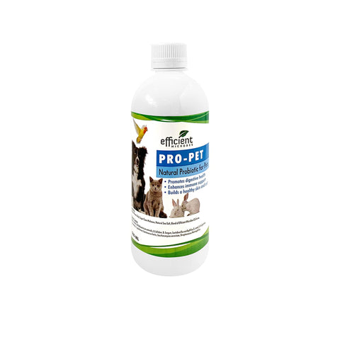 Pro-Pet probiotic liquid supplement for pets, promoting digestive health and overall wellbeing.