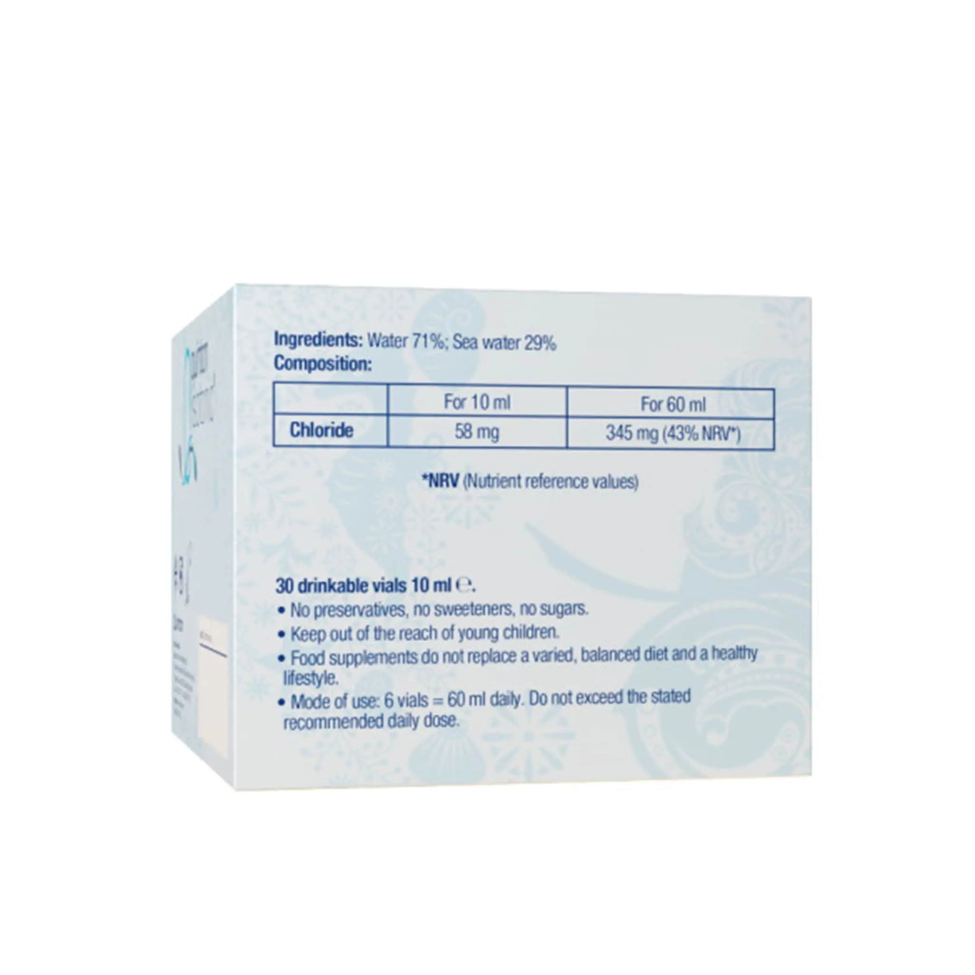 Quinton Isotonic product packaging with ingredient details and usage instructions for a natural mineral solution.