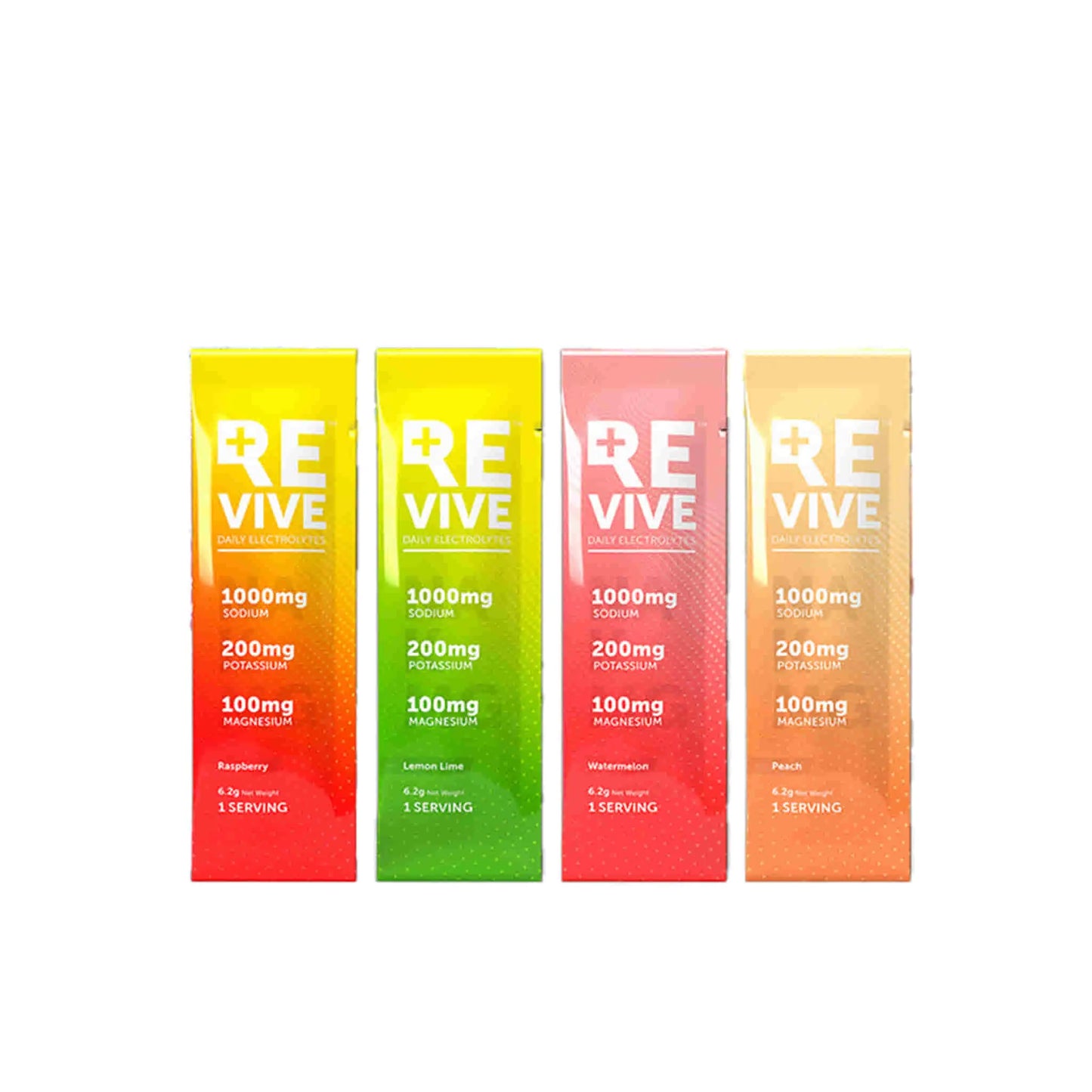 REVIVE Daily Electrolytes Variety 20 Pack  - Rasberry/LemonLime/Watermelon/Peach Revive