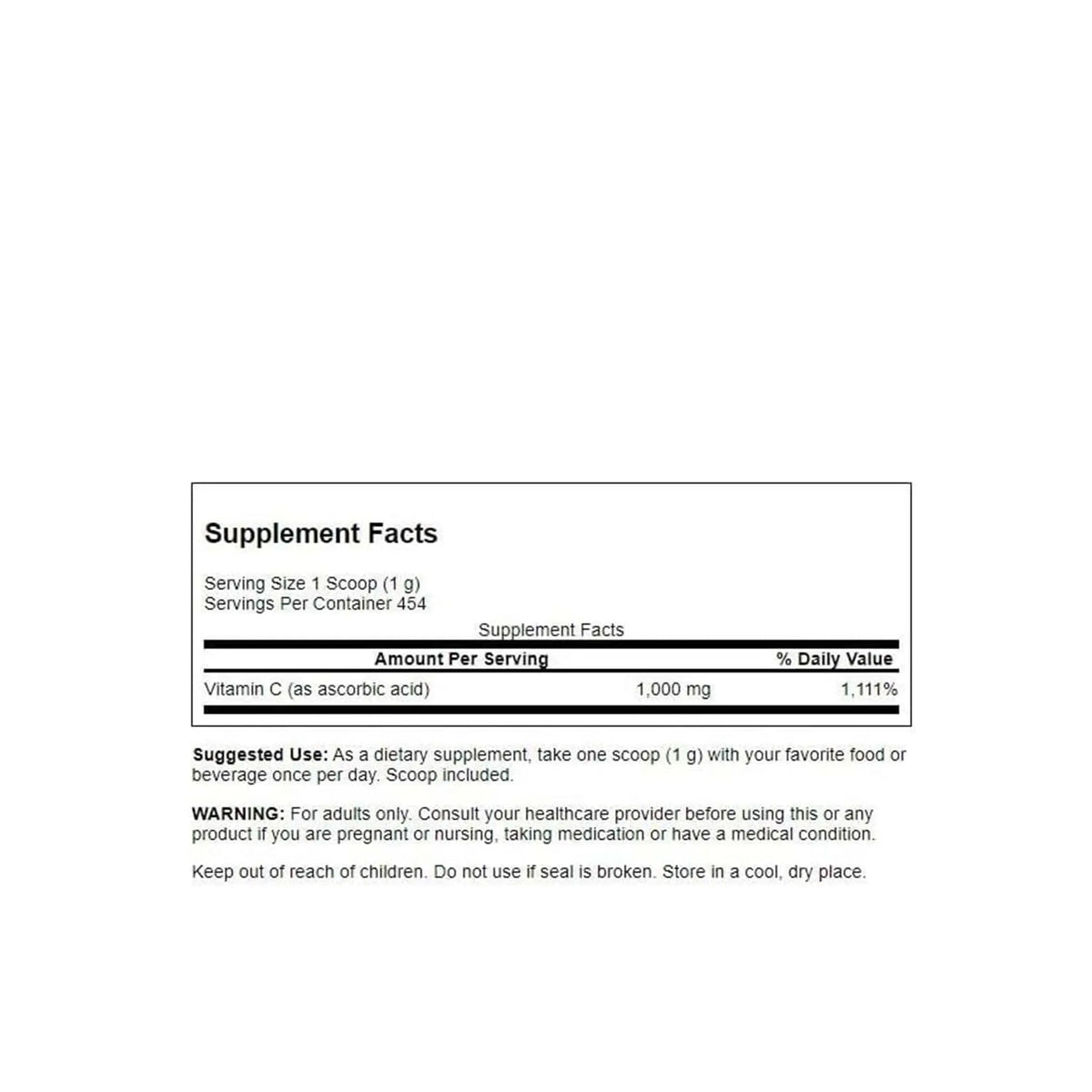 Swanson 100% Pure C-1000 Vitamin C Powder Swanson
