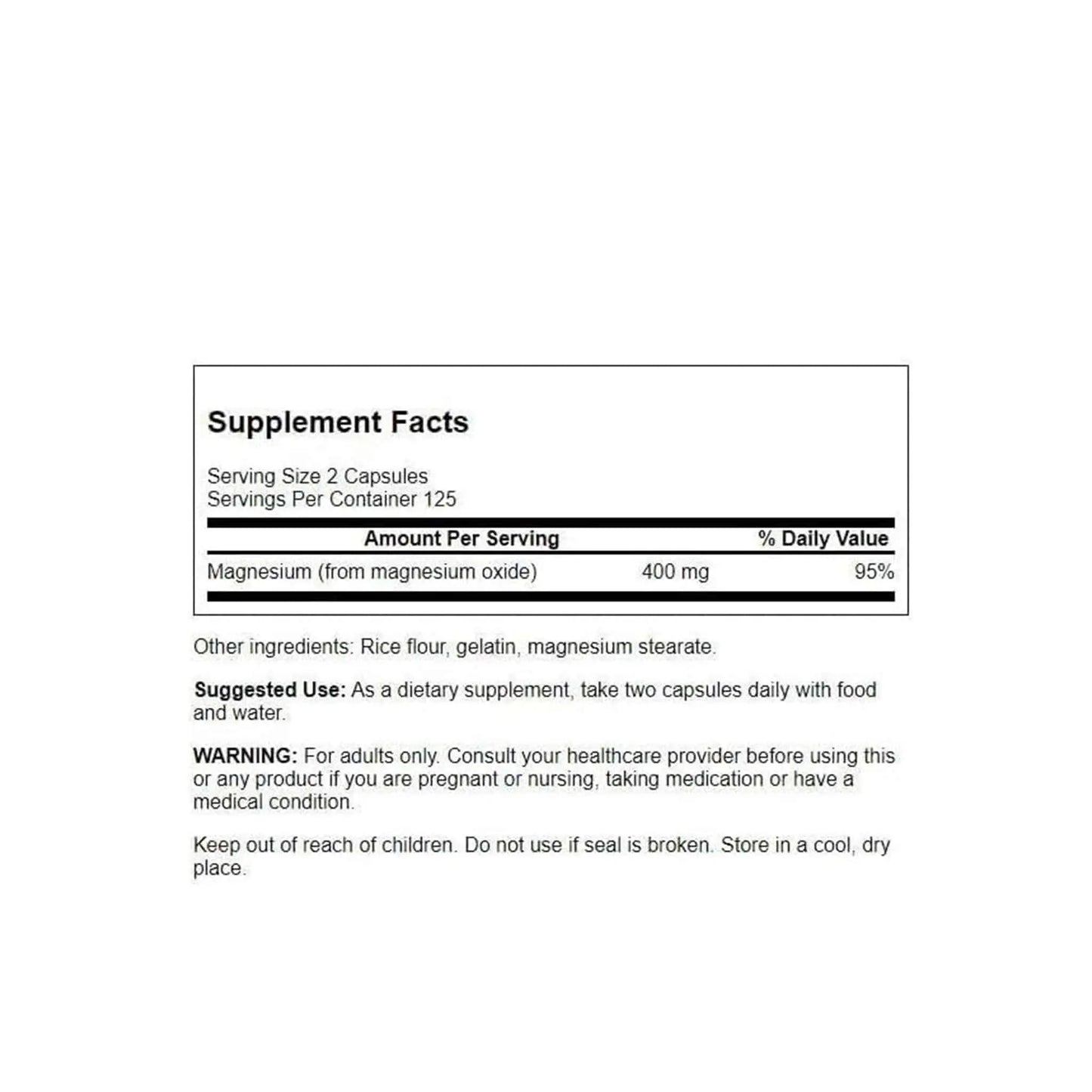 Swanson Magnesium Oxide 200mg Swanson