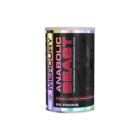 TNT Mercury Anabolic Beast - testosterone performance pack for muscle strength and recovery, 25 packs.