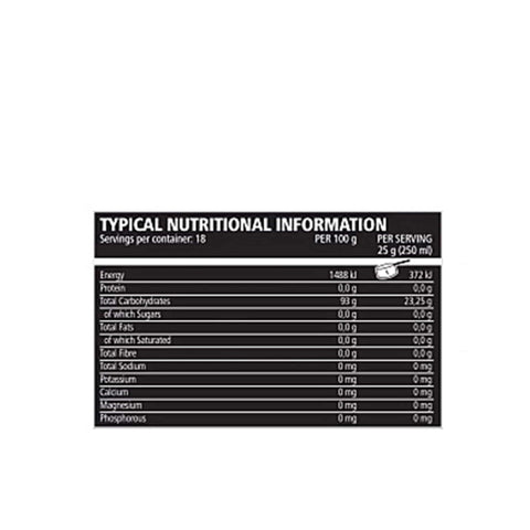 TNT Mercury B-500K Vitargo 100% Pure carbohydrate supplement in black container for rapid glycogen replenishment.