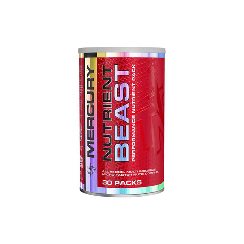 TNT Mercury Nutrient Beast performance nutrient pack, 30 packs of essential vitamins and minerals for health and wellness.