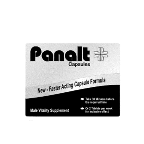Panalt capsules packaging showcasing faster acting formula for male vitality supplement.