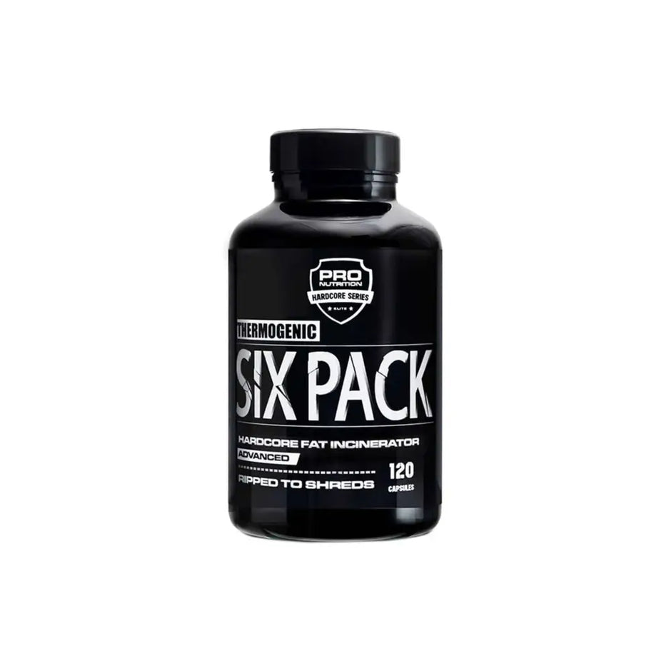 Black pro nutrition thermogenic six pack bottle with 120 capsules advanced hardcore fat incinerator supplement
