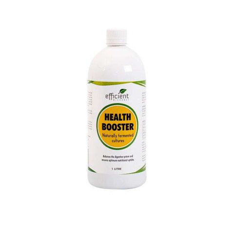 Efficient Microbes Health Booster bottle, 1 liter, featuring naturally fermented cultures for digestive support.