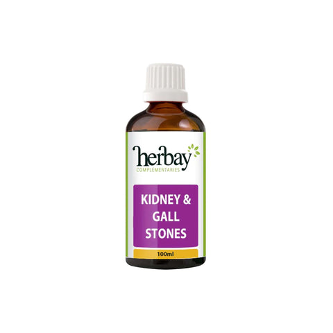Herbay Kidney & Gall Stones 100ml bottle for safe elimination and detoxification of stones and gravel in the body.