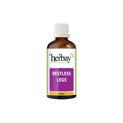 Herbay Restless Legs 100ml bottle for soothing leg discomfort and promoting restful sleep.