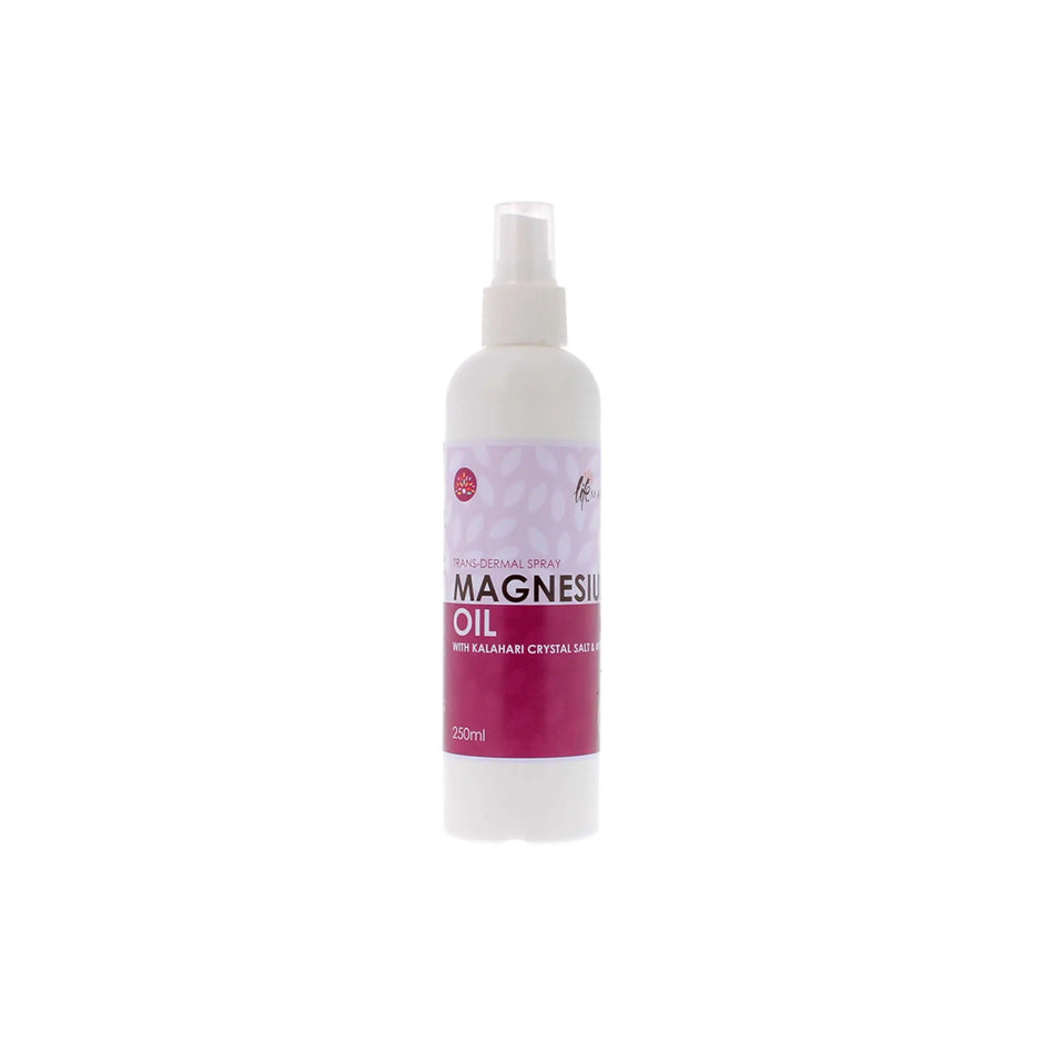 Lifematrix Magnesium Oil spray bottle, enriched with Kalahari Crystal Salt, 200ml for transdermal magnesium absorption.