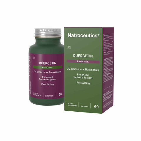 Natroceutics Quercetin Bio-Active supplement bottle and packaging, featuring enhanced bioavailability and antioxidant benefits.