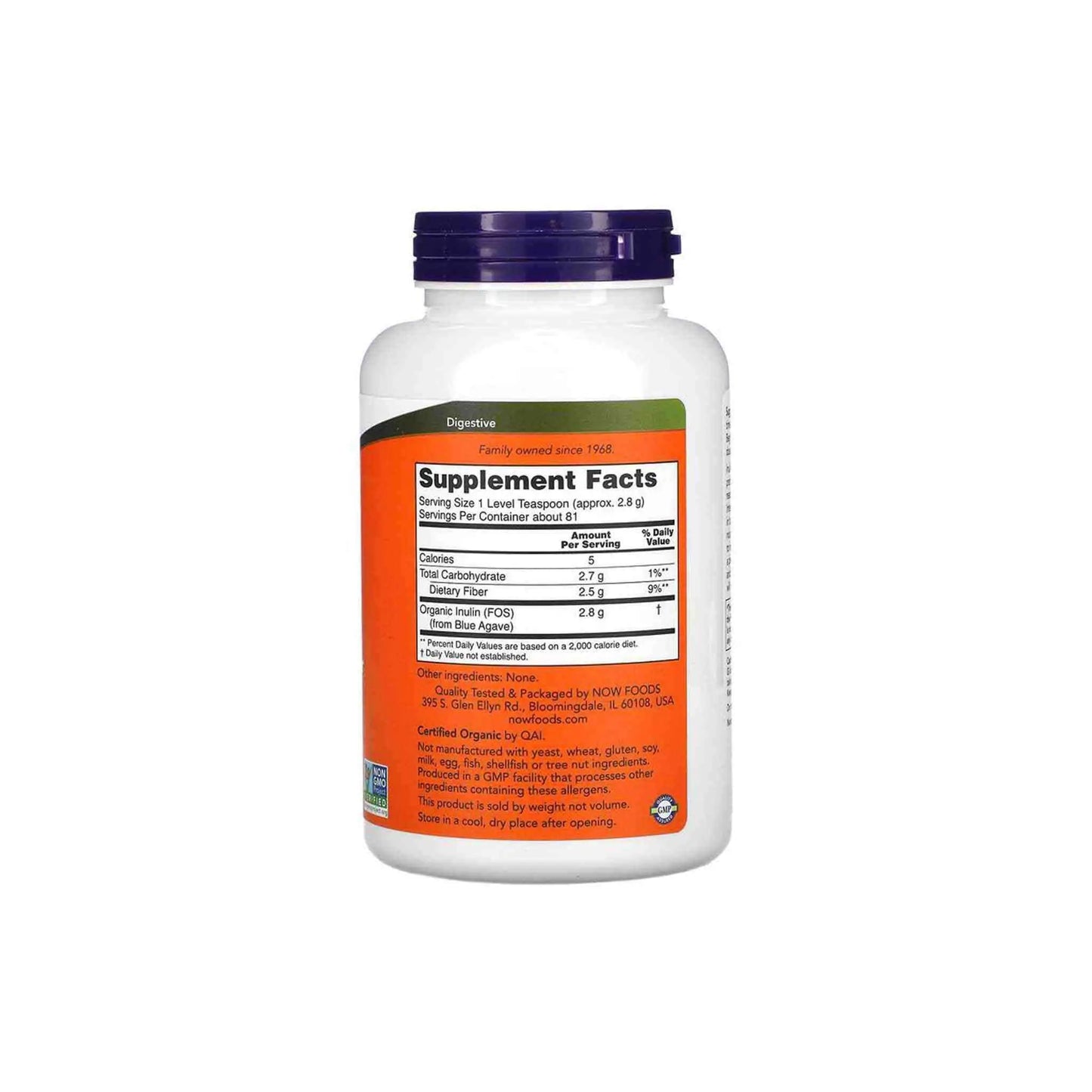 NOW Foods Organic Inulin Powder 227g Now Foods