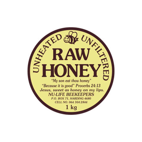 Unheated unfiltered raw honey jar, 1 kg, natural product promoting health and quality from South African bees.