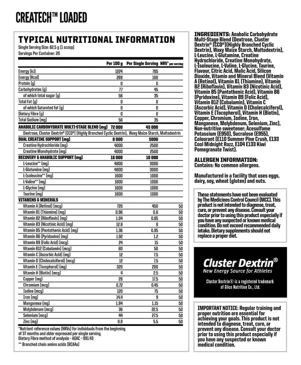 Nutritech Createch Loaded 1.25Kg Nutritech