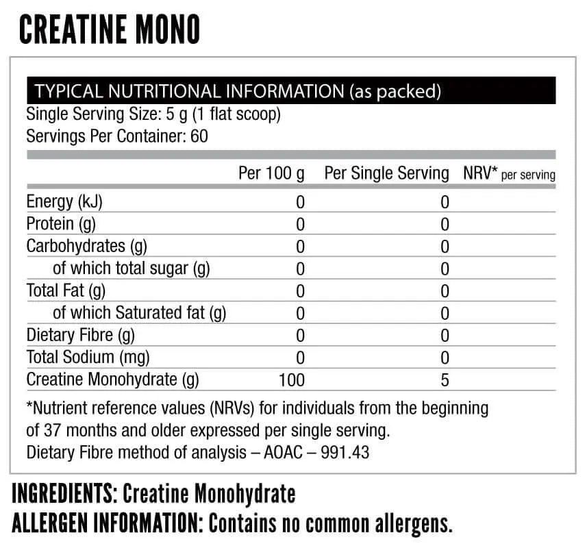 Nutritech Creatine Monohydrate 300g Nutritech