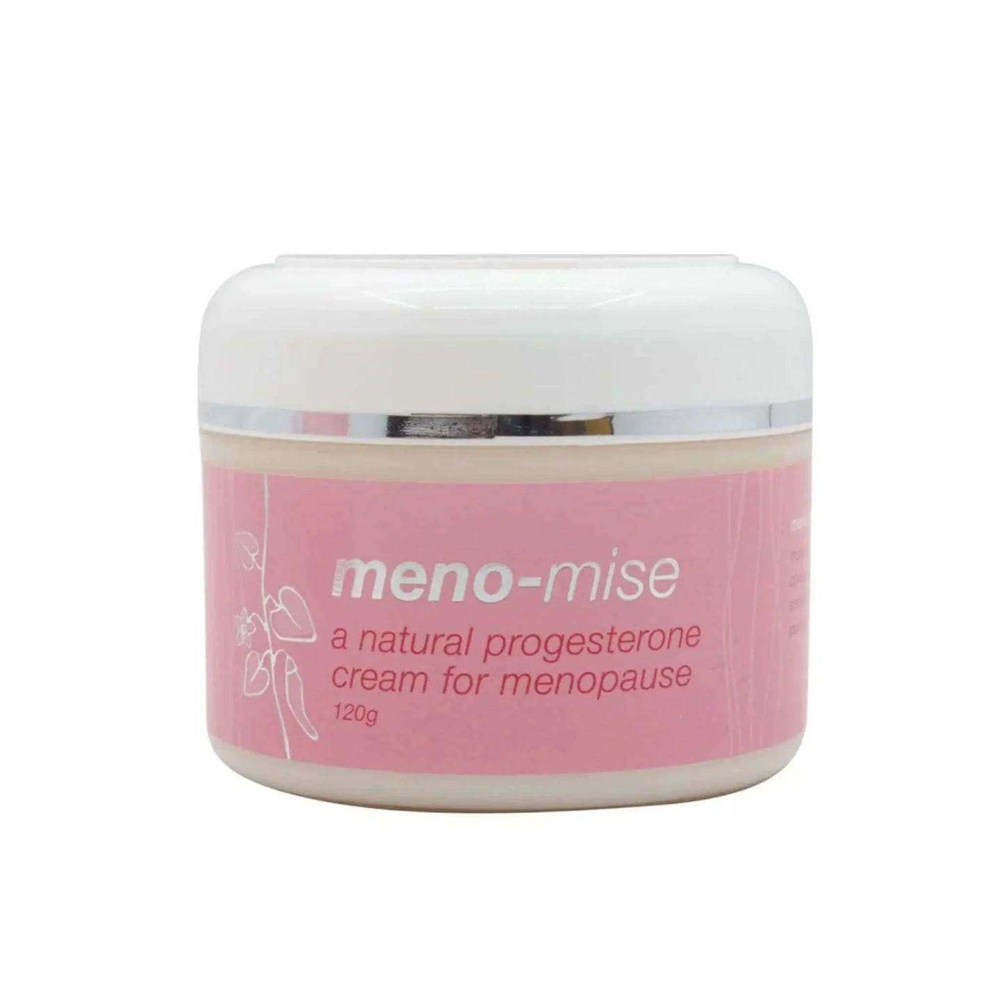 Phyto Force Meno-Mise Cream jar designed to alleviate menopause symptoms with natural ingredients like Mexican Wild Yam and Grape Seed Oil.