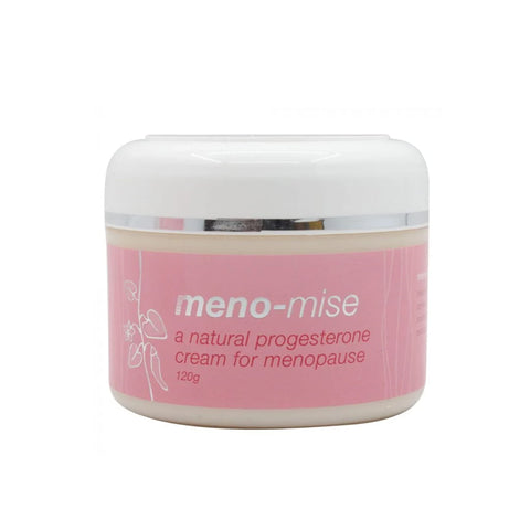 Phyto Force Meno-Mise Cream jar designed to alleviate menopause symptoms with natural ingredients like Mexican Wild Yam and Grape Seed Oil.