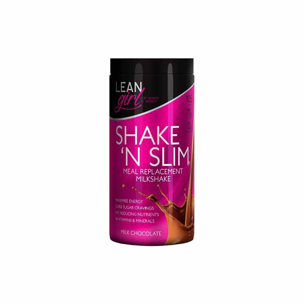 Pro Nutrition Lean-Girl Shake n Slim milkshake canister, a nutritious meal replacement for effective weight loss.